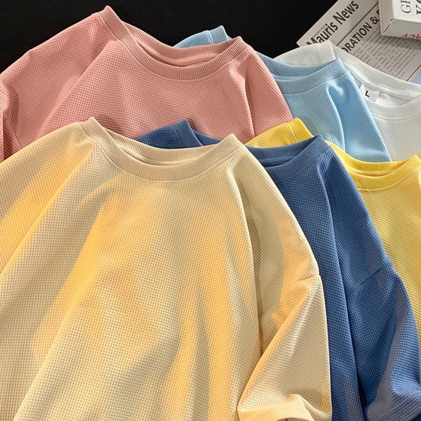 women's t-shirt hybskr candy color waffler t-shirts for women casual short sleeve tees summer woman girls basic tshirt female clothes, White
women's t-shirt hybskr candy color waffler t-shirts for women casual short sleeve tees summer woman girls basic tshirt female clothes, White