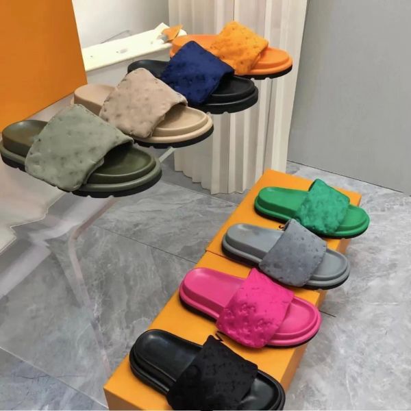 women designers slippers pool pillow comfort smooth flat letter mules fashionable easy-to-wear rubber bottom width slides 35-43, Black
women designers slippers pool pillow comfort smooth flat letter mules fashionable easy-to-wear rubber bottom width slides 35-43, Black