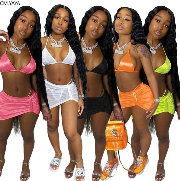 women beach swimsuit bra crop mini skirts panties suit three piece set swim sport bikinis set6355113, White;black
women beach swimsuit bra crop mini skirts panties suit three piece set swim sport bikinis set6355113, White;black
