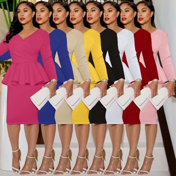 womens wear autumn and winter long sleeves ol v collar back zipper butt pack dress, Black;gray
womens wear autumn and winter long sleeves ol v collar back zipper butt pack dress, Black;gray