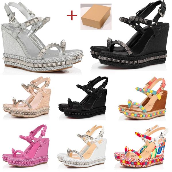 with box loubutins christians red-bottomes summer reds sole luxury sandal for women spikes shoes pyraclou 110mm wedges heels espadrilles bla, Black
with box loubutins christians red-bottomes summer reds sole luxury sandal for women spikes shoes pyraclou 110mm wedges heels espadrilles bla, Black