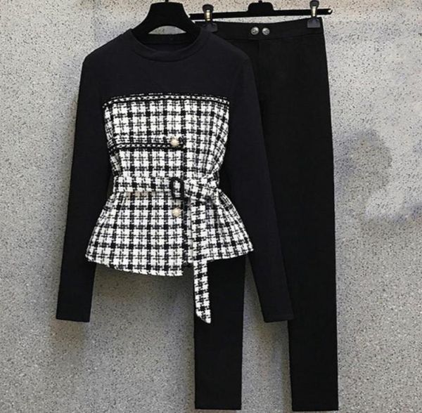 women039s two piece pants retro female casual elastic high waist suit patchwork black pullover solid long pant set aut6572340, White
women039s two piece pants retro female casual elastic high waist suit patchwork black pullover solid long pant set aut6572340, White