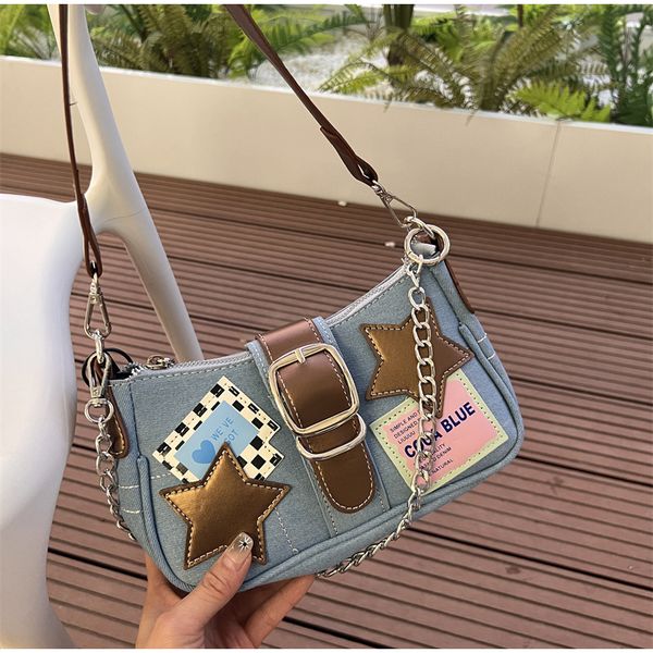 evening bags y2k denim underarm bag versatile chain shoulder bag fashion design sweet cool girl handbag casual retro design phone bag 230803
evening bags y2k denim underarm bag versatile chain shoulder bag fashion design sweet cool girl handbag casual retro design phone bag 230803
