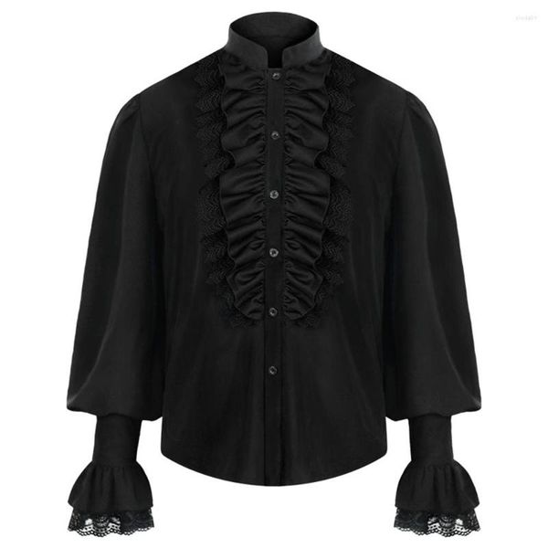 men's casual shirts halloween festival cosplay costume medieval pirate shirt victorian steampunk gothic ruffled chemise homme, White;black
men's casual shirts halloween festival cosplay costume medieval pirate shirt victorian steampunk gothic ruffled chemise homme, White;black