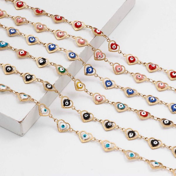 304 stainless steel religious link chain anklet enamel evil eye for women summer beach foot show jewelry 21cm(8 2 8") long 1 pc 230719, Red;blue
304 stainless steel religious link chain anklet enamel evil eye for women summer beach foot show jewelry 21cm(8 2 8") long 1 pc 230719, Red;blue