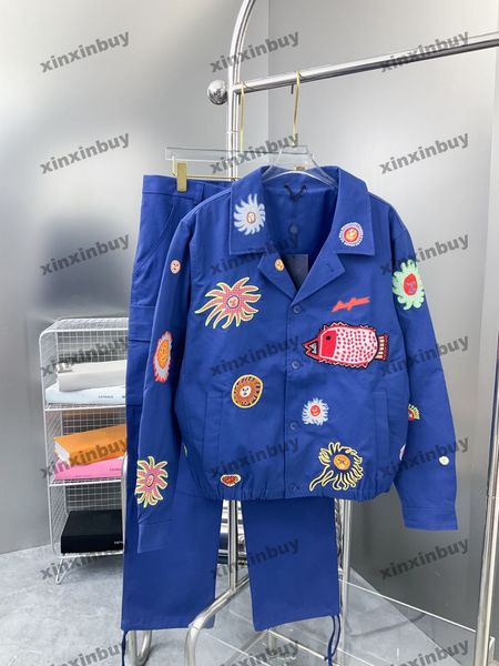 xinxinbuy men designer coat jacket denim sun face embroidery jacquard sets long sleeve women gray black white blue m-2xl, Black;brown
xinxinbuy men designer coat jacket denim sun face embroidery jacquard sets long sleeve women gray black white blue m-2xl, Black;brown