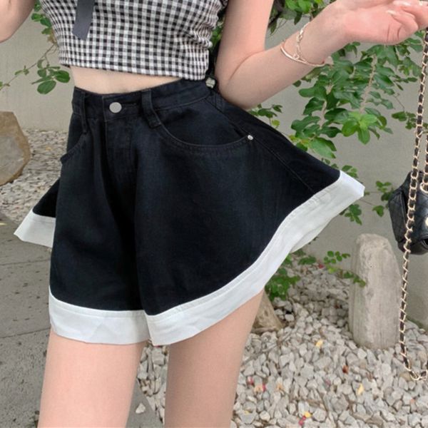 women's jeans jmprs denim women shorts summer high waist wide leg patchwork black fashion casual irregular pocket 2023 230803, Blue
women's jeans jmprs denim women shorts summer high waist wide leg patchwork black fashion casual irregular pocket 2023 230803, Blue