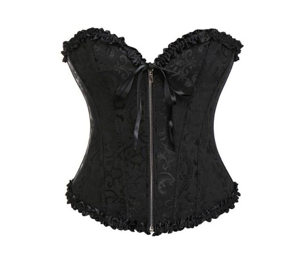 gothic brocade corset black with zipper front and lace back whole retail 81075654446, Black;white
gothic brocade corset black with zipper front and lace back whole retail 81075654446, Black;white