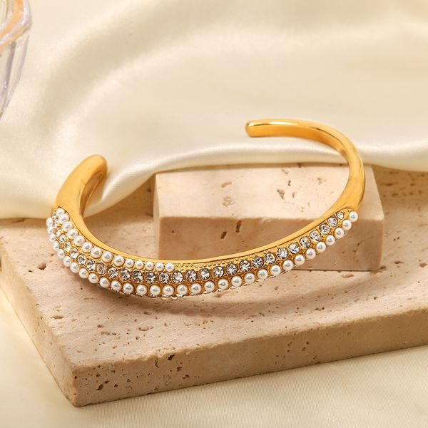 new titanium steel bracelet 18k gold plated multi layer full diamond pearl bracelet trendy women handwear, Black
new titanium steel bracelet 18k gold plated multi layer full diamond pearl bracelet trendy women handwear, Black