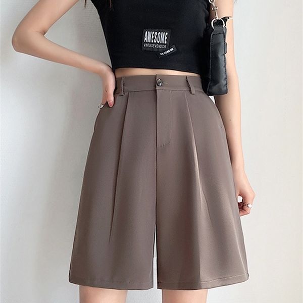 women's shorts summer casual high waist for women button elastic knee length straight wide leg short suit pants streetwear trouser 2308, White;black
women's shorts summer casual high waist for women button elastic knee length straight wide leg short suit pants streetwear trouser 2308, White;black