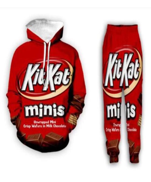 new menwomens kitkat funny 3d print fashion tracksuits hip hop pants hoodies mh058002172, Gray 
new menwomens kitkat funny 3d print fashion tracksuits hip hop pants hoodies mh058002172, Gray