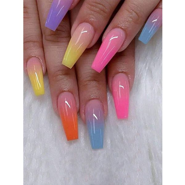 press on nails glamorous with 24pcs - extra long, coffin iridescent gradient, colorful fake nail, Red;gold
press on nails glamorous with 24pcs - extra long, coffin iridescent gradient, colorful fake nail, Red;gold