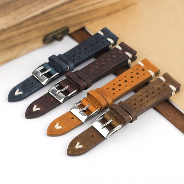 watch bands retro crazy horse leather watchband 17mm 18mm 19mm 21mm genuine porous breathable hand stitching strap replacement 230803, Black;brown
watch bands retro crazy horse leather watchband 17mm 18mm 19mm 21mm genuine porous breathable hand stitching strap replacement 230803, Black;brown