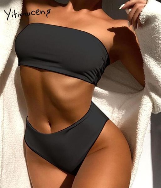 women039s swimwear yitimuceng white women swimsuit unicolor bandeau bikini 2 piece set black 2021 summer beachwear bathing9154616, White;black
women039s swimwear yitimuceng white women swimsuit unicolor bandeau bikini 2 piece set black 2021 summer beachwear bathing9154616, White;black