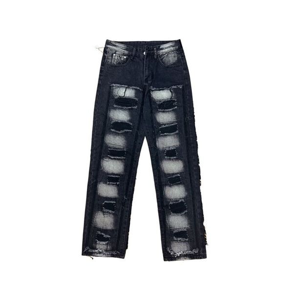 men's jeans women's tattered patches are fashion brand pants women's fashion loose pants h3s7005, Black;brown
men's jeans women's tattered patches are fashion brand pants women's fashion loose pants h3s7005, Black;brown