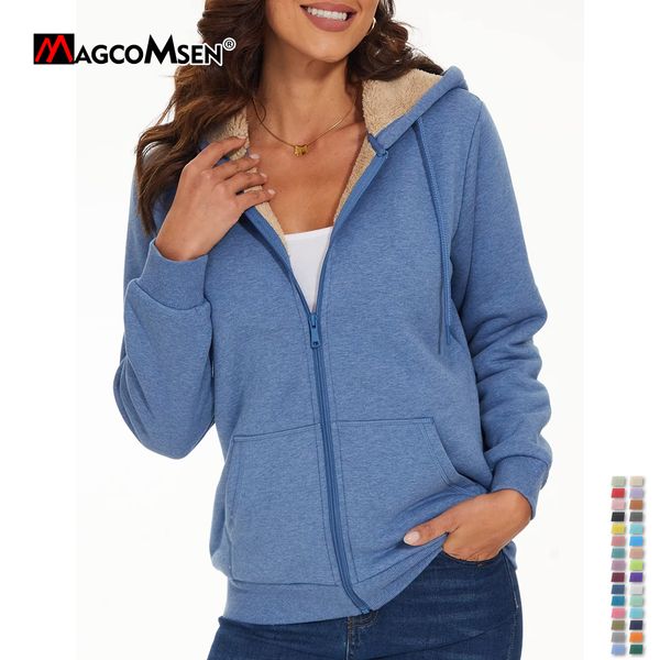women's jackets magcomsen womens sherpa lined fleece jacket zip up casual hoodie winter warm thicken jackets 230803, Black;brown
women's jackets magcomsen womens sherpa lined fleece jacket zip up casual hoodie winter warm thicken jackets 230803, Black;brown