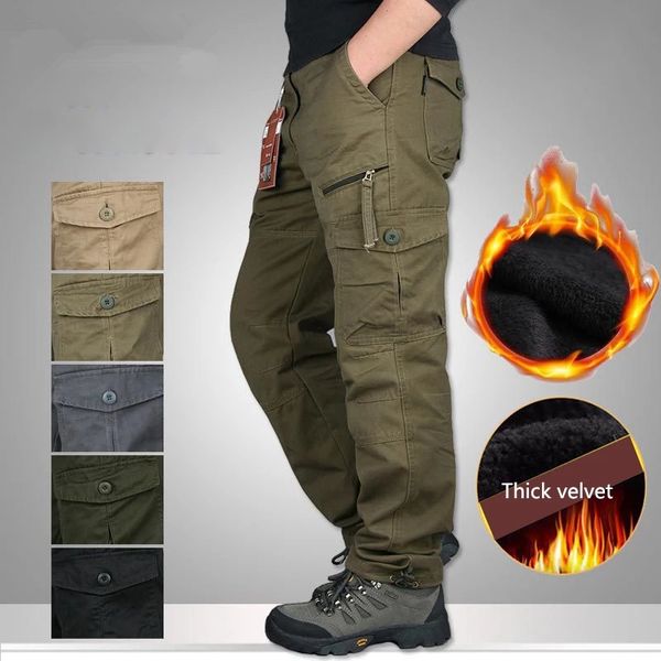 men s pants winter thick fleece casual men cotton military tactical baggy cargo double layer warm thermal straight long trousers 230804, Black
men s pants winter thick fleece casual men cotton military tactical baggy cargo double layer warm thermal straight long trousers 230804, Black