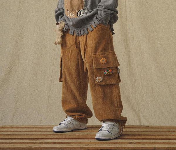 men039s pants godlikeu japanese streetwear corduroy male vintage brown cargo pockets oversized korean wide leg hip hop trousers7925328, Black
men039s pants godlikeu japanese streetwear corduroy male vintage brown cargo pockets oversized korean wide leg hip hop trousers7925328, Black