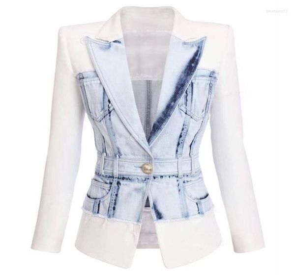 women039s suits 2022 spring and autumn fashion suit collar long sleeve personality design lion button women denim splicing blaz5395088, White;black
women039s suits 2022 spring and autumn fashion suit collar long sleeve personality design lion button women denim splicing blaz5395088, White;black