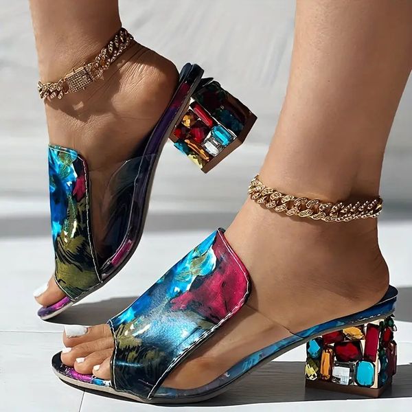 slipper's y heeled sandals peep toe slip on mid heels versatile fashionable 230803, Black
slipper's y heeled sandals peep toe slip on mid heels versatile fashionable 230803, Black