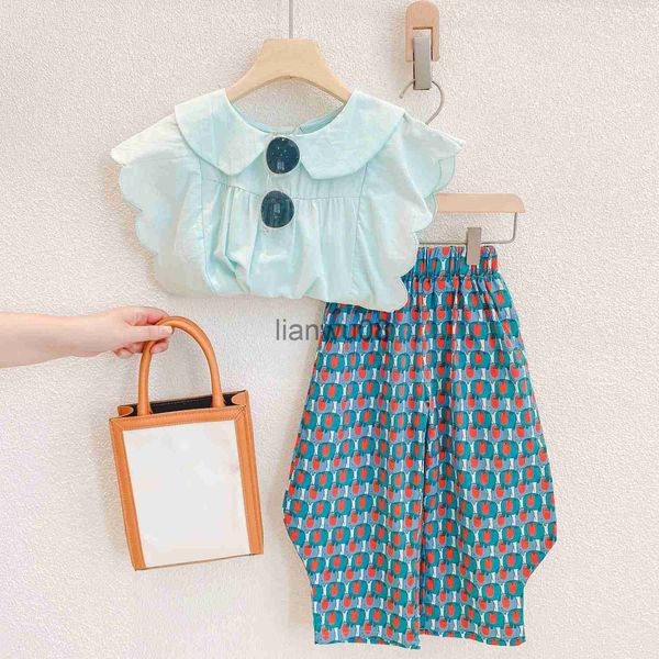 clothing sets summer girls' clothing sets hong kong style doll collar wavy sleeveless ide leg pants baby clothes children kids outfits, White
clothing sets summer girls' clothing sets hong kong style doll collar wavy sleeveless ide leg pants baby clothes children kids outfits, White