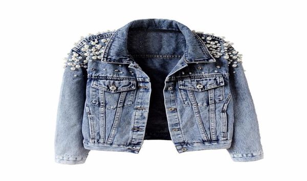 fashion pearls cropped denim jacket women 2019 two pockets vintage jeans chaqueta mujer slim single breasted jaqueta feminina2304317, Black;brown
fashion pearls cropped denim jacket women 2019 two pockets vintage jeans chaqueta mujer slim single breasted jaqueta feminina2304317, Black;brown
