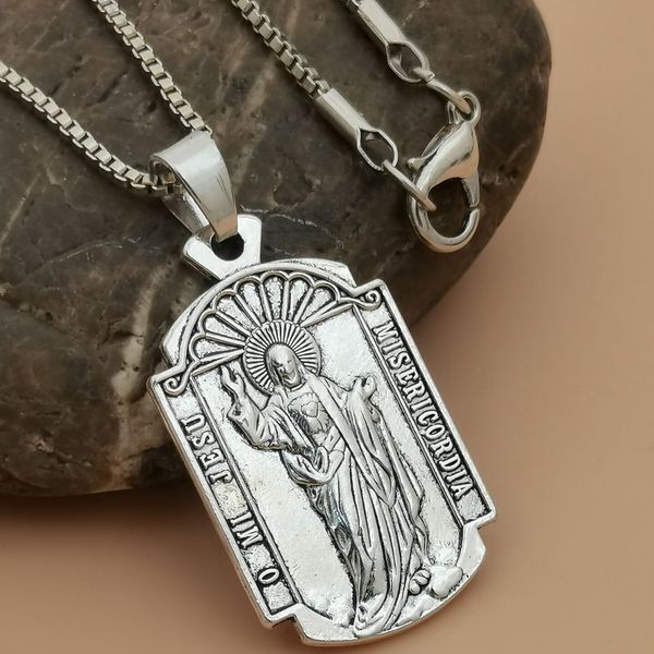 12pcs alloy o mi jesus misericordia pendant necklace for men catholic jewelry a-239d, Silver
12pcs alloy o mi jesus misericordia pendant necklace for men catholic jewelry a-239d, Silver
