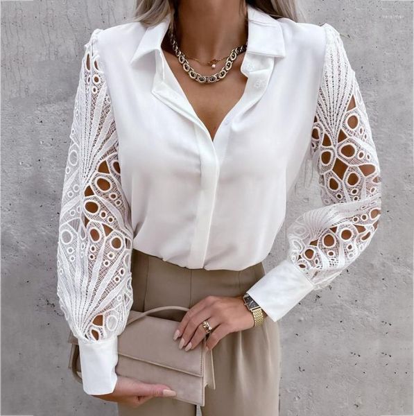 women039s blouses shirts elegant solid white lace blouse women autumn crochet loose long sleeve shirt female hollow offi4543026
women039s blouses shirts elegant solid white lace blouse women autumn crochet loose long sleeve shirt female hollow offi4543026