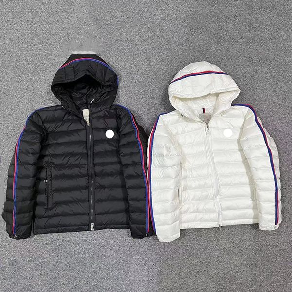 23ss luxury designer mens down parkas embroidered badge stripe trim spun sewn hooded zipper lightweight down jacket men's thickened war, Black
23ss luxury designer mens down parkas embroidered badge stripe trim spun sewn hooded zipper lightweight down jacket men's thickened war, Black