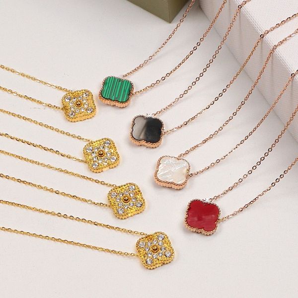 four-leaf clover necklace brand classic diamond designer jewelry love necklace for women girl slide pendant neckalce collars collier femme 3, Golden;silver
four-leaf clover necklace brand classic diamond designer jewelry love necklace for women girl slide pendant neckalce collars collier femme 3, Golden;silver