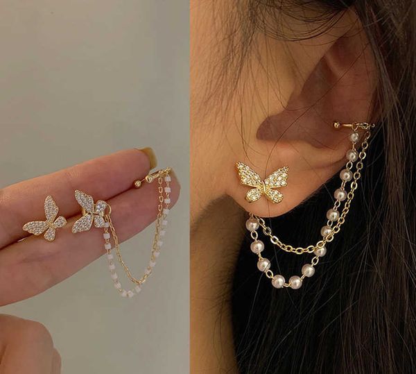 charm elegant cute rhinestone butterfly stud earrings for women girls fashion metal chain d'oreille jewelry gifts r230804, Golden
charm elegant cute rhinestone butterfly stud earrings for women girls fashion metal chain d'oreille jewelry gifts r230804, Golden