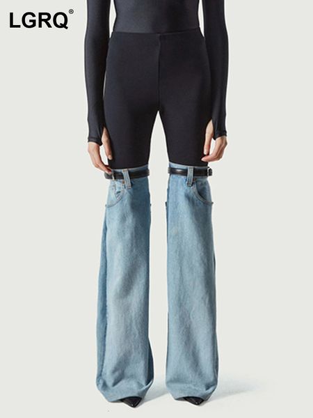 women's jeans lgrq denim patchwork pants for women fashion high waist contrast color belt straight pant female summer 17a2013h 230803, Blue
women's jeans lgrq denim patchwork pants for women fashion high waist contrast color belt straight pant female summer 17a2013h 230803, Blue