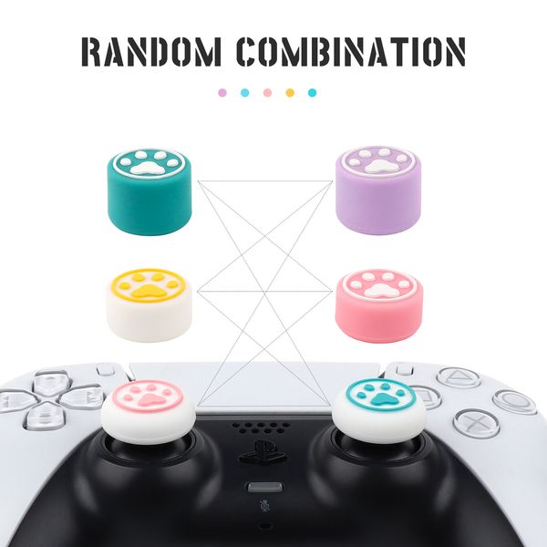 Image of Thumb Grips For PS5 Controller Performance Silicone Joycon Thumb Grip Caps Soft Anti-Slip Rubber Thumbsticks For PS4 accessories
