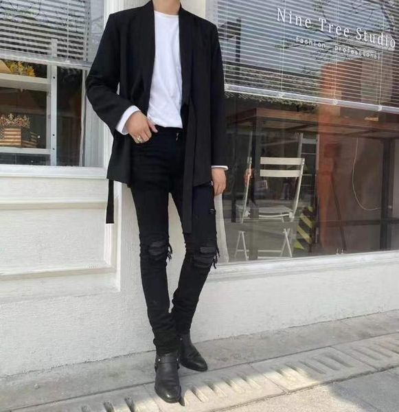 mens jeans spliced ripped denim pants pencil hole slim patch pant plaid elastic waistline women trouser black hand made fashion st7920276, Blue
mens jeans spliced ripped denim pants pencil hole slim patch pant plaid elastic waistline women trouser black hand made fashion st7920276, Blue