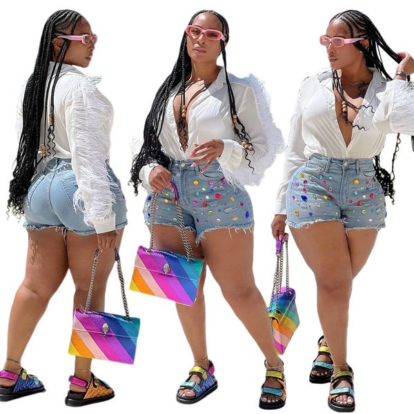 women's jeans casual streetwear high waist crystal ripped denim shorts tassel plus size women's jeans s390317 230803, Blue
women's jeans casual streetwear high waist crystal ripped denim shorts tassel plus size women's jeans s390317 230803, Blue