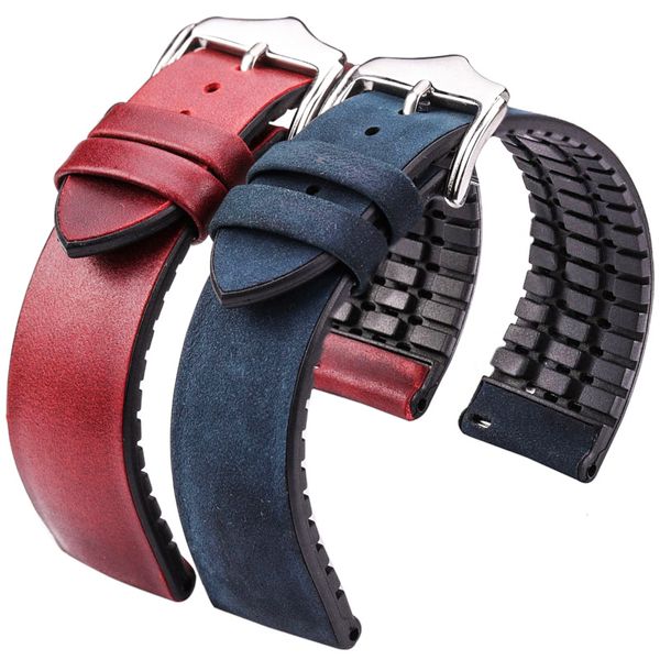 watch bands hengrc cowhide and silicone strap bracelet 18 20 22mm men women waterproof breathable watchbands watches clock accessories 23080, Black;brown
watch bands hengrc cowhide and silicone strap bracelet 18 20 22mm men women waterproof breathable watchbands watches clock accessories 23080, Black;brown