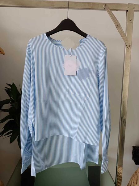 ce2023 new women's wear new product fresh stripe loose split pullover spring/summer women's shirt, White
ce2023 new women's wear new product fresh stripe loose split pullover spring/summer women's shirt, White