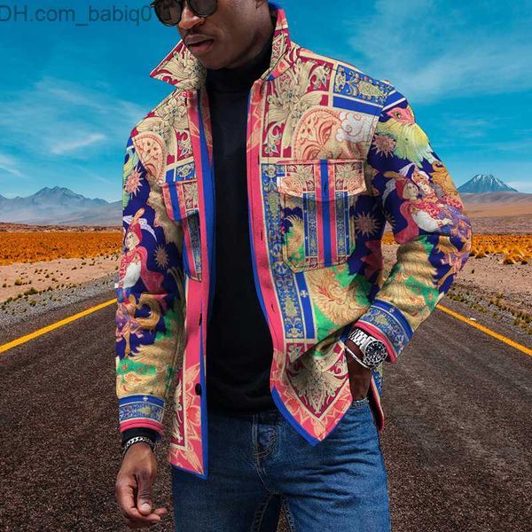 men's jackets 2023 spring autumn streetwear fashion man clothes hip hop cashew flowers print men jacket lapel button pocket coat windbr, Black;brown
men's jackets 2023 spring autumn streetwear fashion man clothes hip hop cashew flowers print men jacket lapel button pocket coat windbr, Black;brown