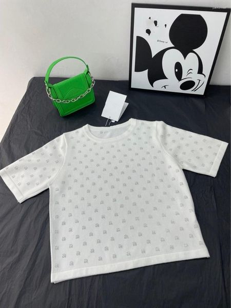 letter early spring short sleeve round neck full drill letter a element positioning slim knitted top, White
letter early spring short sleeve round neck full drill letter a element positioning slim knitted top, White