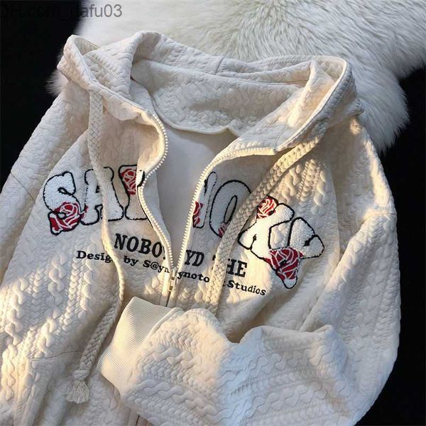 men's hoodies sweatshirts new zipper women's jacket hoodie hip hop women's automatic sweater vintage letter towel embroidery, Black
men's hoodies sweatshirts new zipper women's jacket hoodie hip hop women's automatic sweater vintage letter towel embroidery, Black