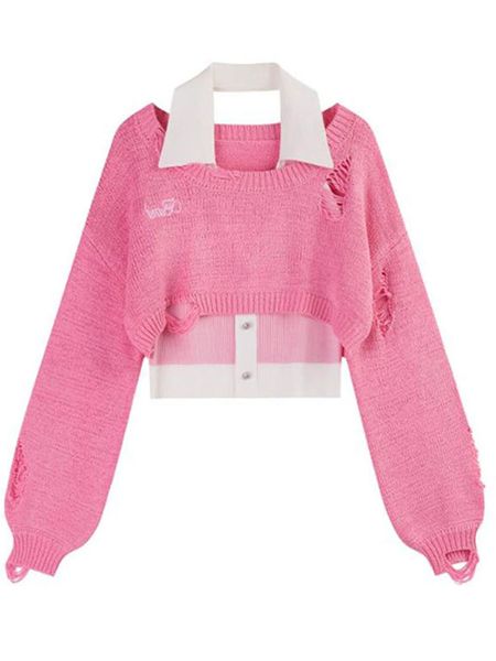 women's sweaters pink y2k women's sweater long sleeve crop fake two-piece halter baggy t-shirt spring harajuku kawaii sweater pul, White;black
women's sweaters pink y2k women's sweater long sleeve crop fake two-piece halter baggy t-shirt spring harajuku kawaii sweater pul, White;black