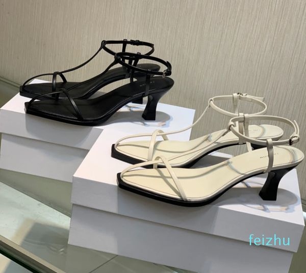 women the row t-bar leather sandals buckle-fastening ankle strap genuine leather row sandals original box european, Black
women the row t-bar leather sandals buckle-fastening ankle strap genuine leather row sandals original box european, Black
