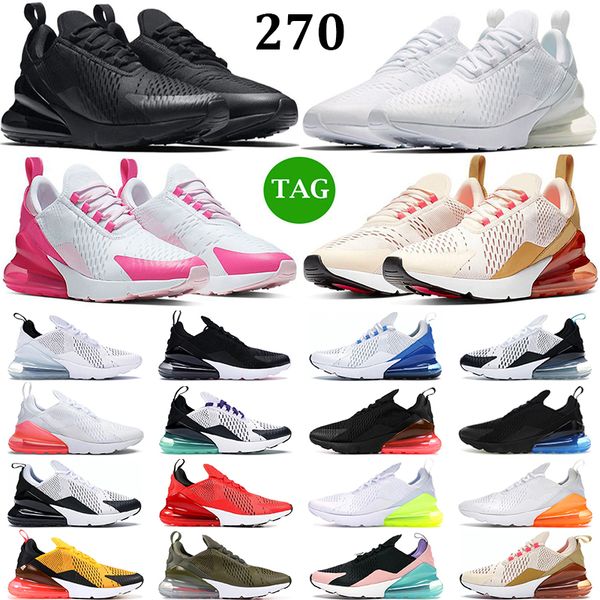 Image of 27o Running Shoes Men Women 270s Triple Black White Metallic Gold Light Brown Medium Olive Univity Blue Pink Athletic Mens Trainers Outdoor Sports