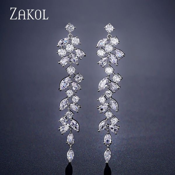 dangle chandelier zakol fashion cubic zirconia leaf long earrings for elegant women white leaves drop earring bridal wedding jewelry 230804, Silver
dangle chandelier zakol fashion cubic zirconia leaf long earrings for elegant women white leaves drop earring bridal wedding jewelry 230804, Silver