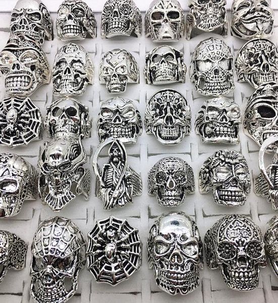 whole 30pcslot rings mix styles silver metal alloy mens womens gothic skull skeleton ring punk biker fashion jewelry1346650, Golden;silver
whole 30pcslot rings mix styles silver metal alloy mens womens gothic skull skeleton ring punk biker fashion jewelry1346650, Golden;silver