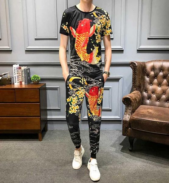 men fish print short sleeve t shirt 2 piece set men outfits set trainingspak heren tracksuit and pant6390326, Gray
men fish print short sleeve t shirt 2 piece set men outfits set trainingspak heren tracksuit and pant6390326, Gray