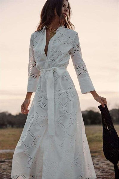 summer womens white hollowed out embroidered midi shirt long dress, Black;gray
summer womens white hollowed out embroidered midi shirt long dress, Black;gray