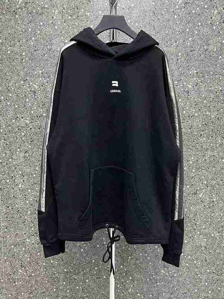 women's hoodies & sweatshirts designer high edition b family hooked stripe hoodie with knitted dyed fabric os loose fit couple ari9, Black
women's hoodies & sweatshirts designer high edition b family hooked stripe hoodie with knitted dyed fabric os loose fit couple ari9, Black