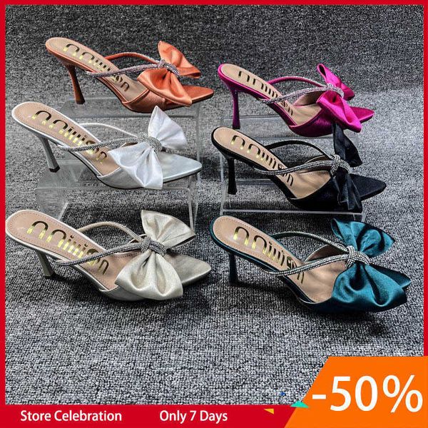 2023 new high-heeled thin heeled sandals women's fashion large ladies slippers, Black
2023 new high-heeled thin heeled sandals women's fashion large ladies slippers, Black