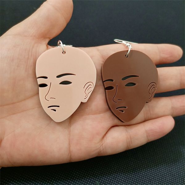 big head face drop earrings for women brown skin hiphop rock punk acrylic jewelry accessories, Silver
big head face drop earrings for women brown skin hiphop rock punk acrylic jewelry accessories, Silver